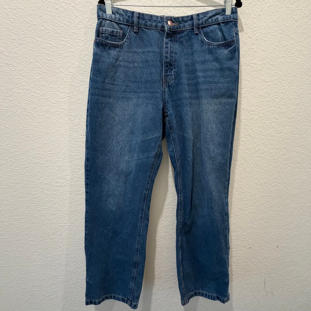 Max DenimStudio Womens High Rise Straight Leg Jeans Medium Wash UK 16 EUR 42
